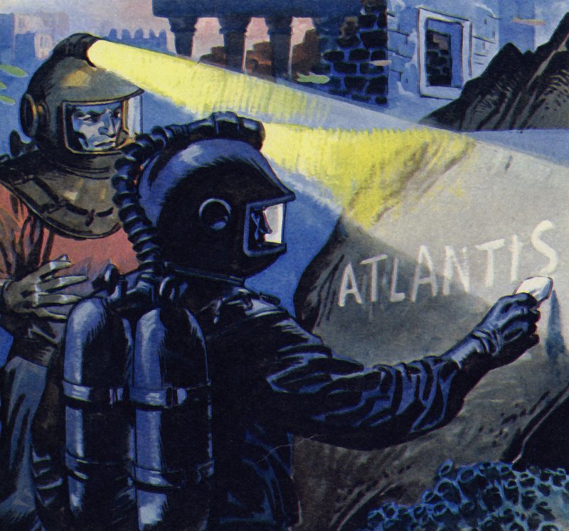 Nemo scrisse Atlantide su pietra calcarea da English School