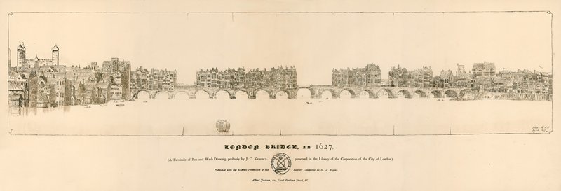 Vecchio London Bridge, 1627 da English School