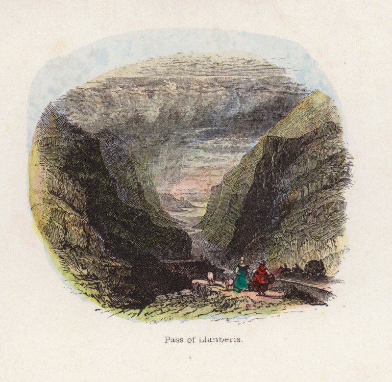 Passo di Llanberis (incisione colorata) da English School