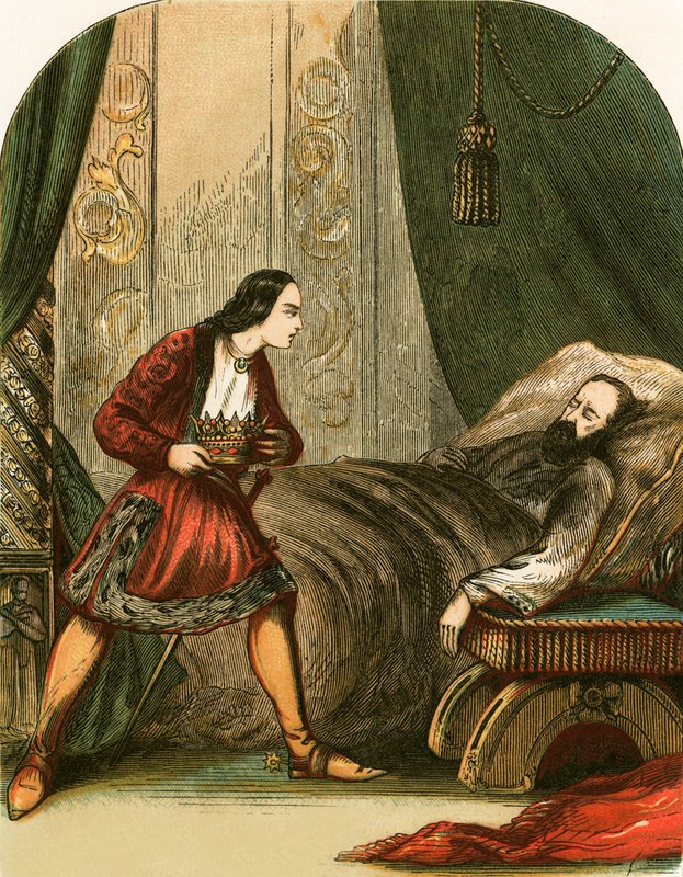 Il principe Enrico che porta via la corona di suo padre da English School