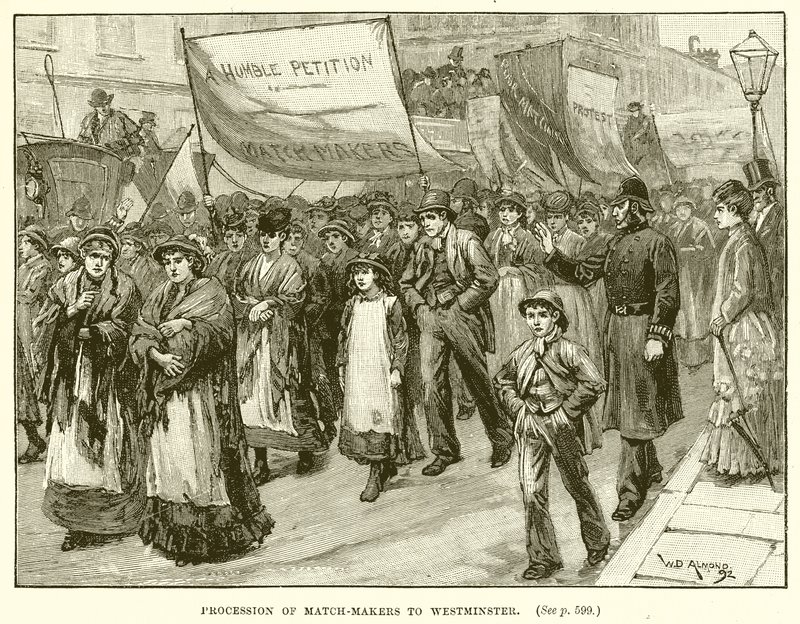 Processione dei fabbricanti di fiammiferi a Westminster da English School