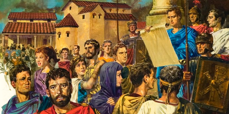 Proclamazione letta in Britannia romana da English School