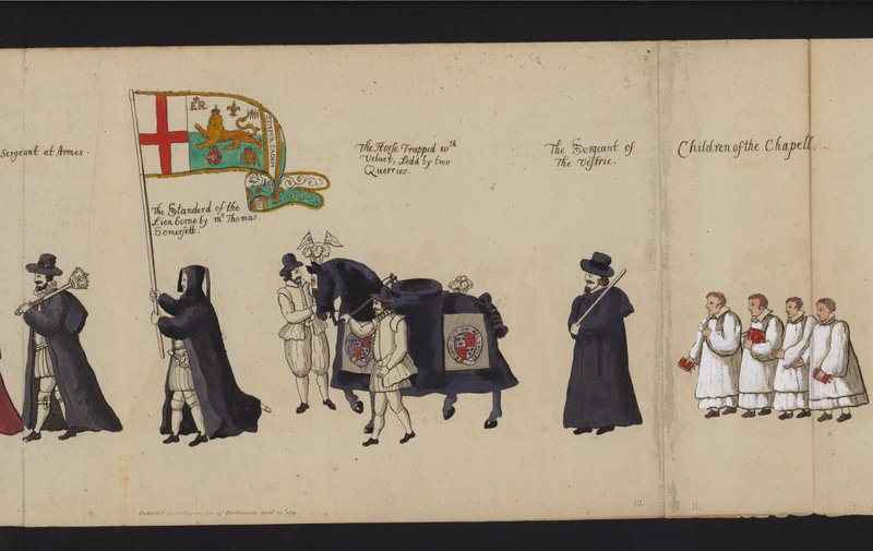 Processione funebre della regina Elisabetta I da English School