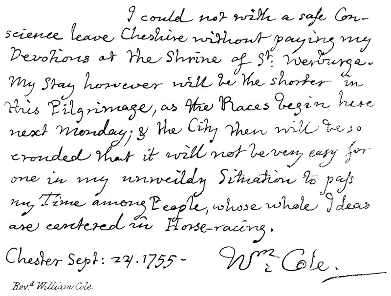 Revd William Cole da English School