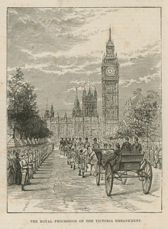 Processione reale sul Victoria Embankment da English School
