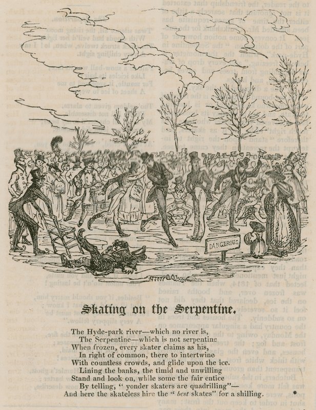Pattinaggio sul Serpentine, Hyde Park, Londra da English School