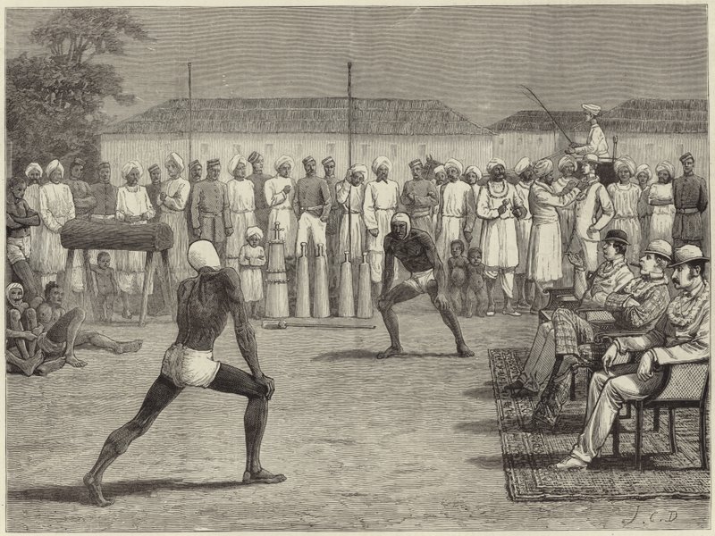 Schizzi con un reggimento nativo di Bombay da English School
