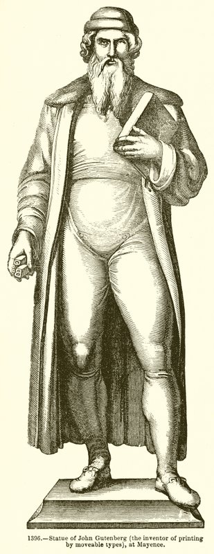 Statua di Johannes Gutenberg da English School