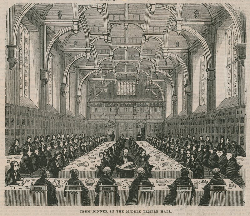 Cena di fine trimestre nella Middle Temple Hall da English School