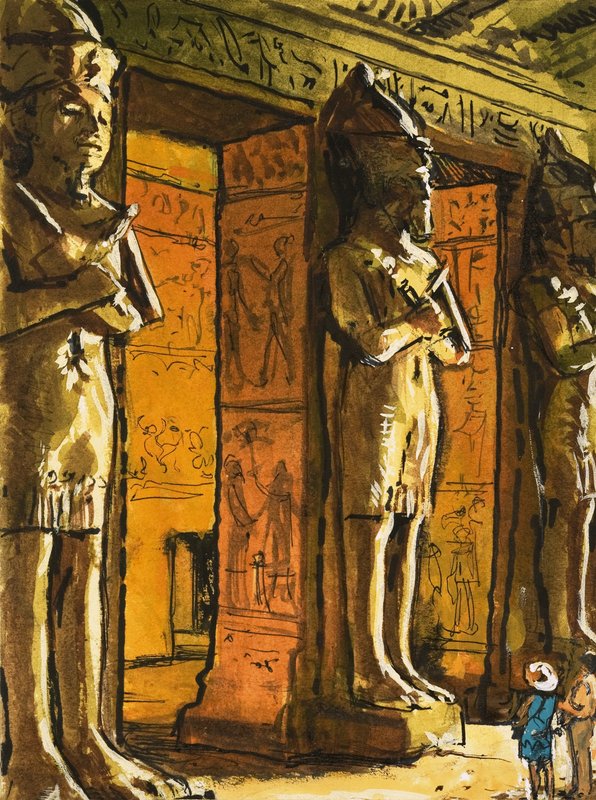 Il tempio egizio antico di Abu Simbel da English School