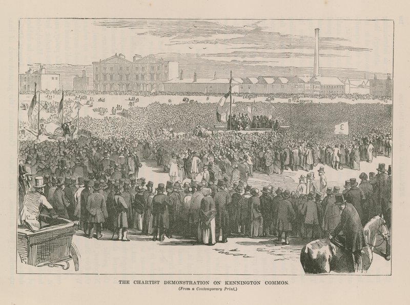 La dimostrazione dei cartisti a Kennington Common da English School