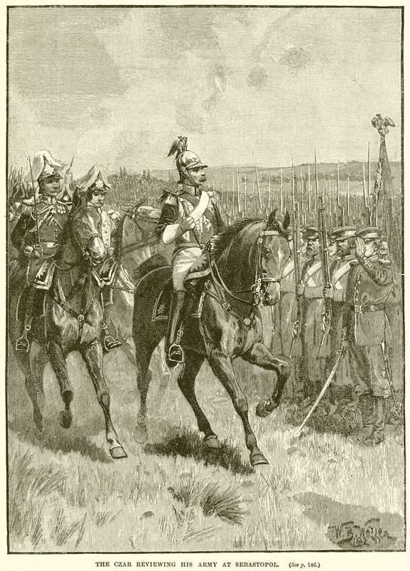 Lo zar che rivede il suo esercito a Sebastopoli da English School