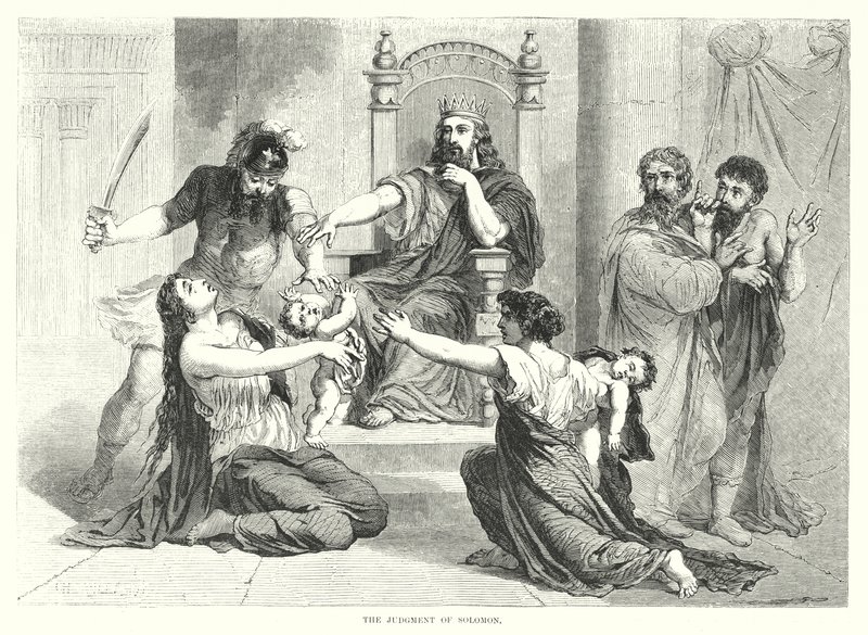 Il giudizio di Salomone (incisione) da English School