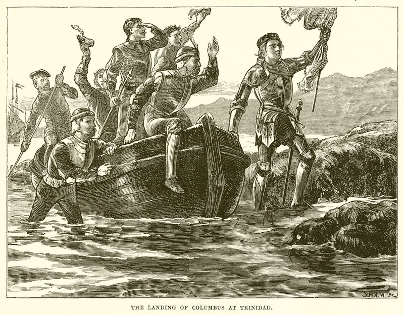 Lo sbarco di Colombo a Trinidad da English School