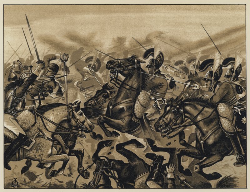 Le Guardie della Vita a Waterloo da English School