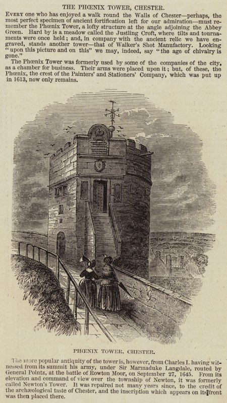 La Torre della Fenice, Chester (incisione) da English School