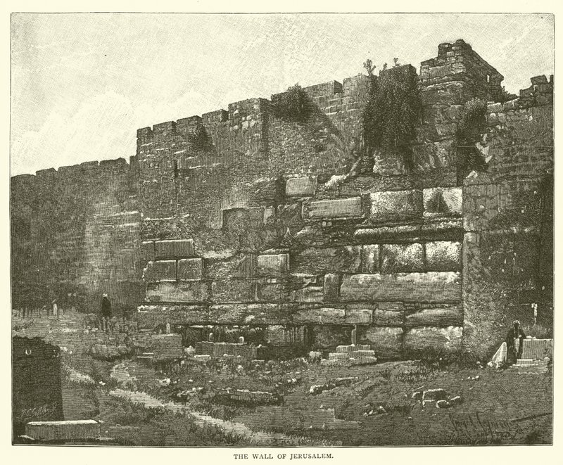 Il Muro di Gerusalemme (incisione) da English School