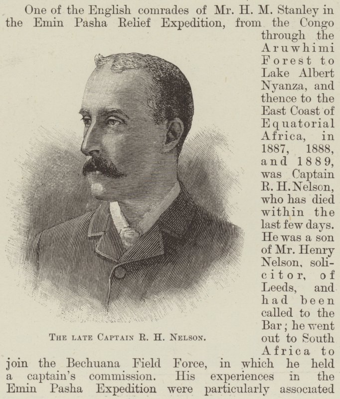 Il defunto Capitano R H Nelson da English School
