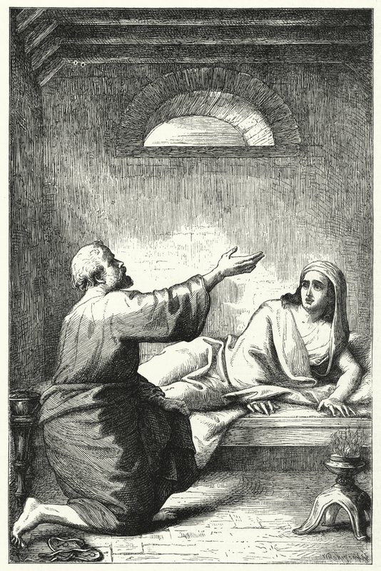 La resurrezione di Dorcas (incisione) da English School