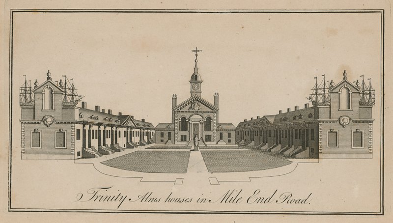 Case di beneficenza della Trinità su Mile End Road da English School