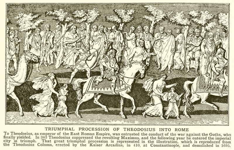 Processione trionfale di Teodosio a Roma da English School