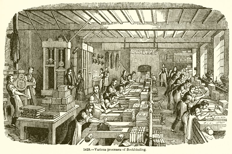 Vari processi di rilegatura da English School