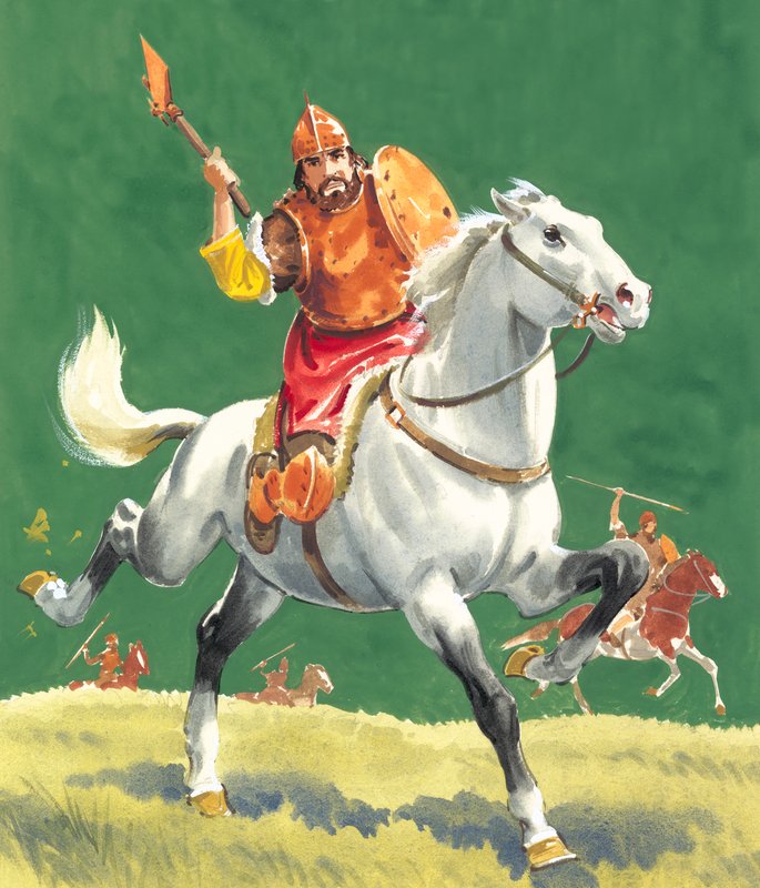 Guerriero a cavallo da English School