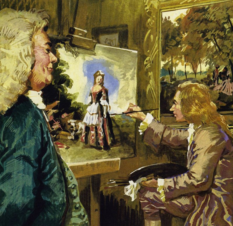 Watteau dipinge La Danza da English School