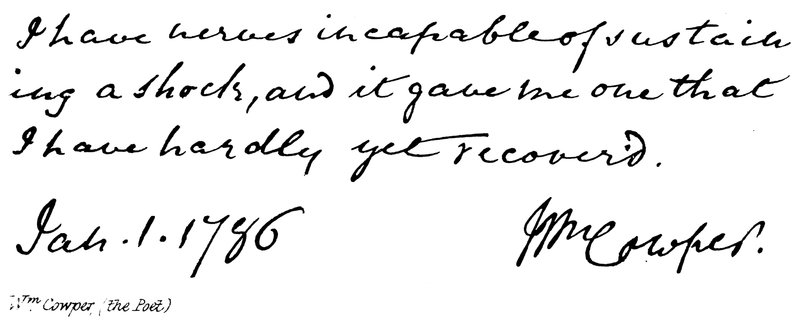 Wm Cowper, (il Poeta) da English School