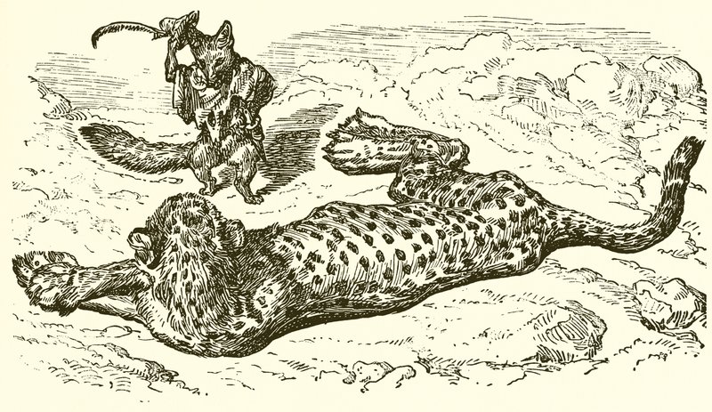 Il leopardo e la volpe da Ernest Henry Griset