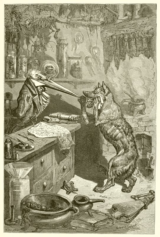 Il lupo e la gru da Ernest Henry Griset