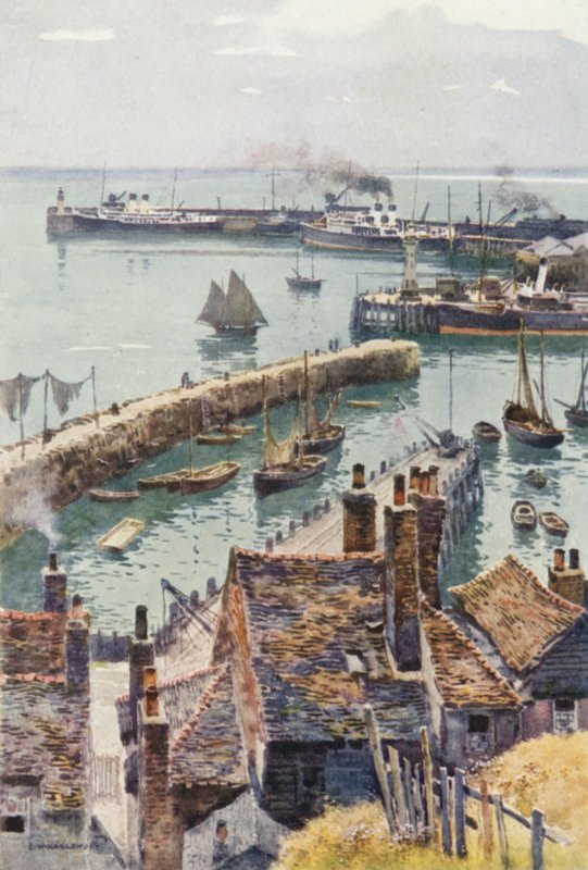 Porto di Folkestone da Eastcliffe da Ernest William Haslehust
