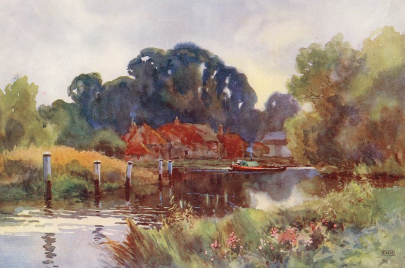 Fiume Tamigi: Pangbourne (litografia a colori) da Ernest William Haslehust