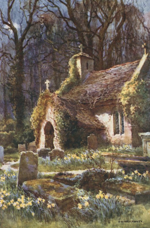 La vecchia chiesa, Bonchurch da Ernest William Haslehust