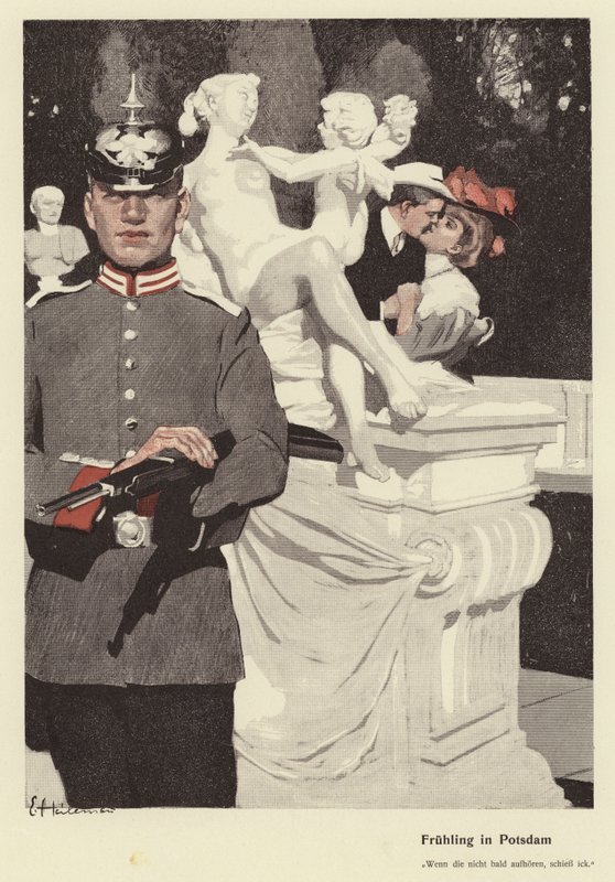 Primavera a Potsdam (litografia a colori) da Ernst (after) Heilemann