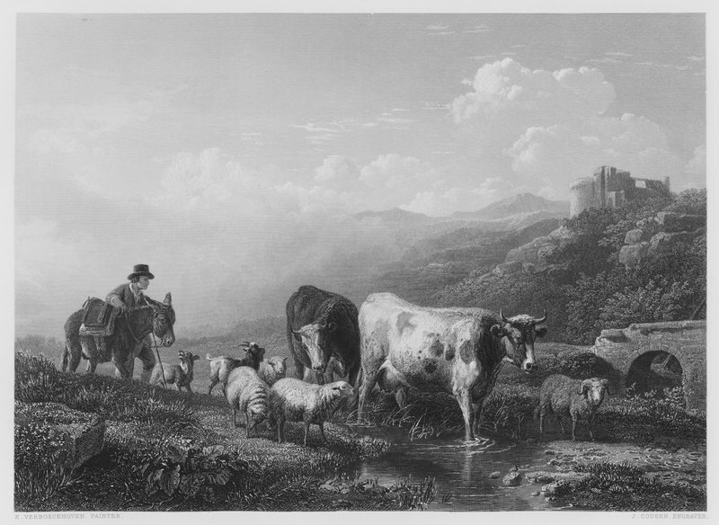 Attraversando il ruscello da Eugene Joseph Verboeckhoven