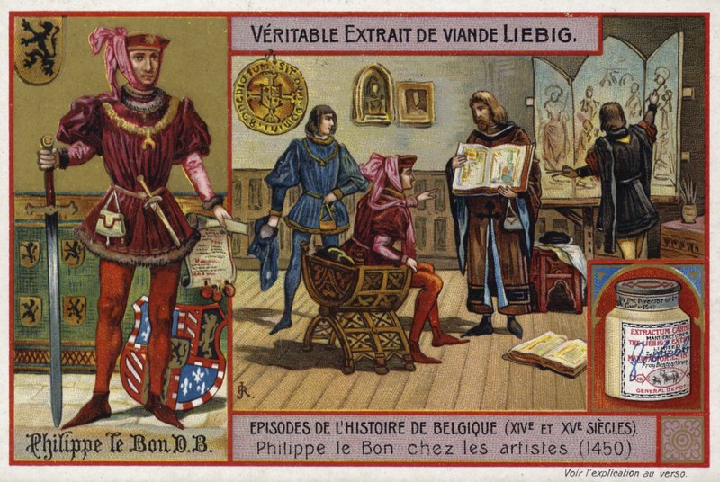 Filippo il Buono, Duca di Borgogna, incontra artisti, 1450 da European School