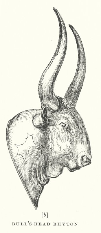 Testa di toro Rhyton (litografia) da European School
