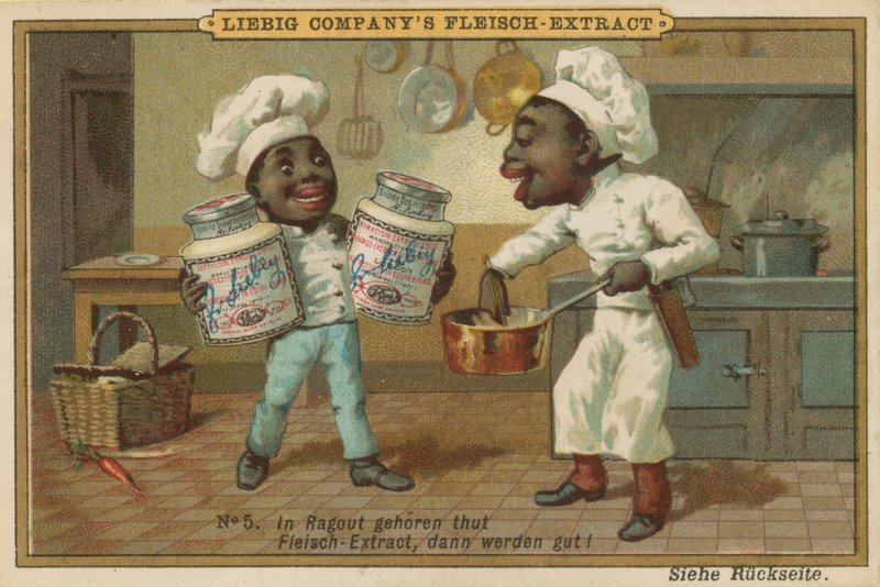 Cartone Animato Africani Cucina con Estratto di Carne Liebig da European School