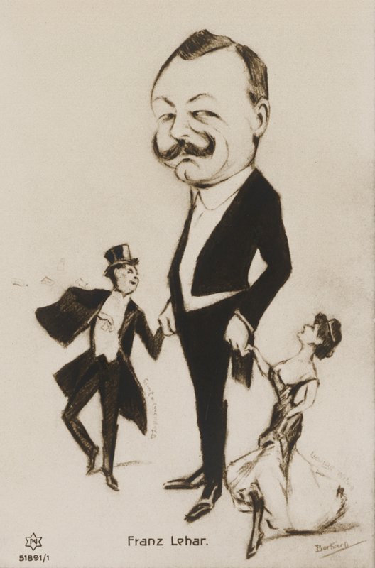 Ritratto caricaturale di Franz Lehar da European School