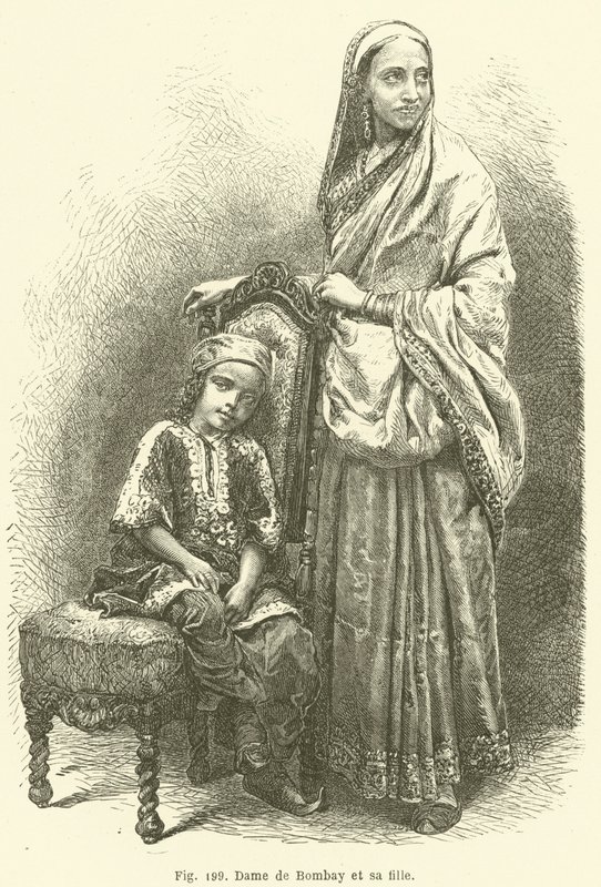 Signora di Bombay e sua figlia da European School
