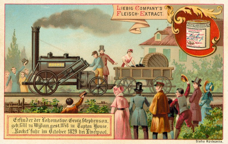 Locomotiva a vapore Rocket di George Stephenson, Liverpool da European School