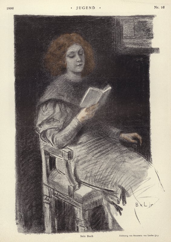 Il suo libro (litografia a colori) da European School