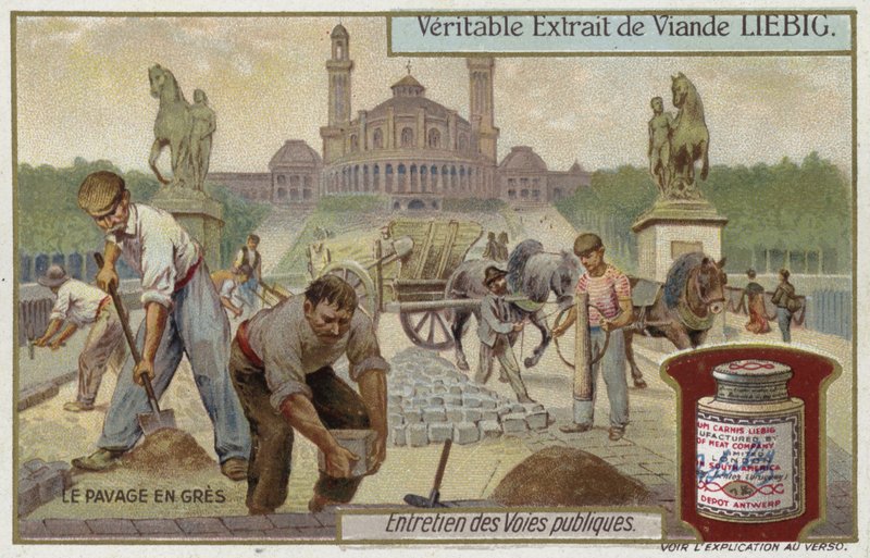 Posa di ciottoli di arenaria da European School