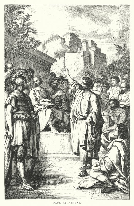 Paolo ad Atene (incisione) da European School