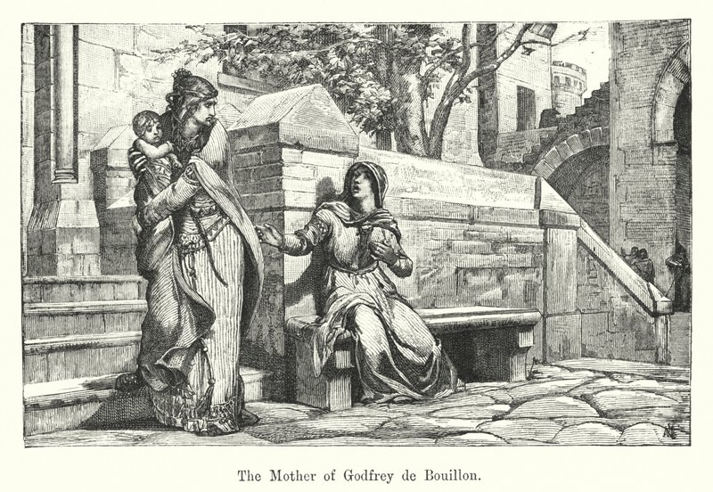 La madre di Goffredo di Buglione (incisione) da European School