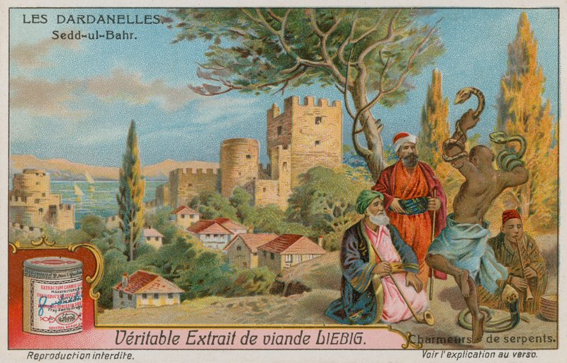 Veduta di Seddulbahir con incantatori di serpenti da European School