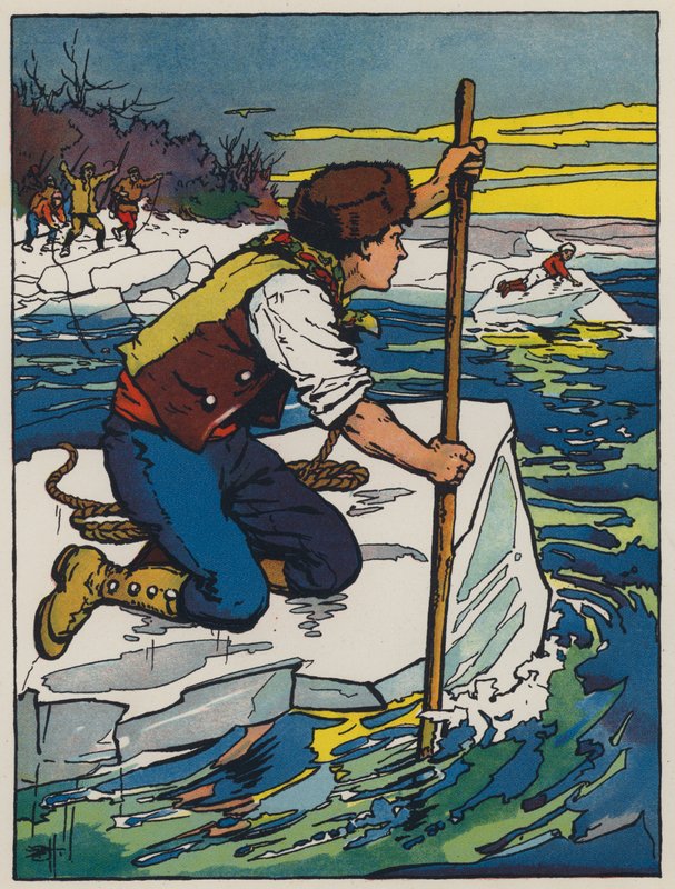 Rompere il ghiaccio (litografia a colori) da Evelyn Stuart Hardy