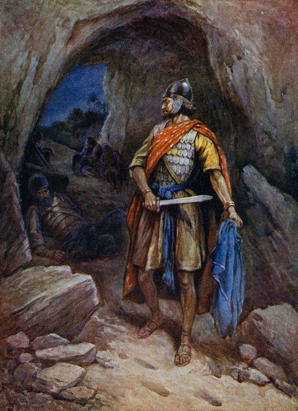 Davide taglia il mantello di Saul da Evelyn Stuart Hardy