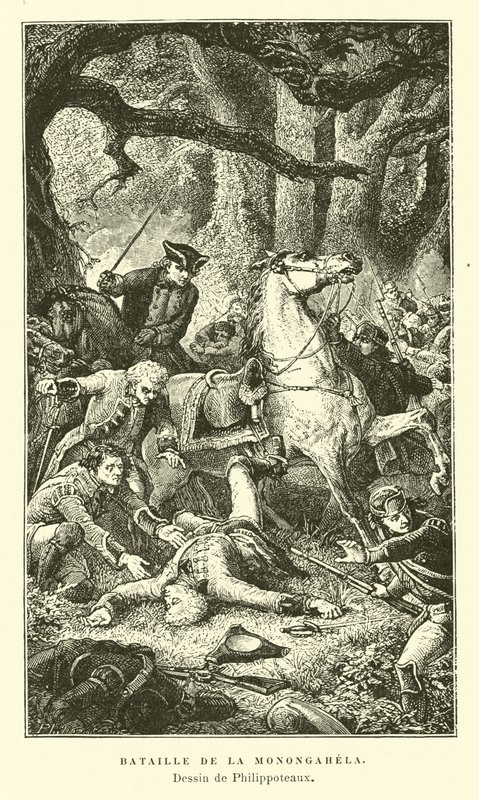 Battaglia di Monongahela, 1755 da Felix Philippoteaux